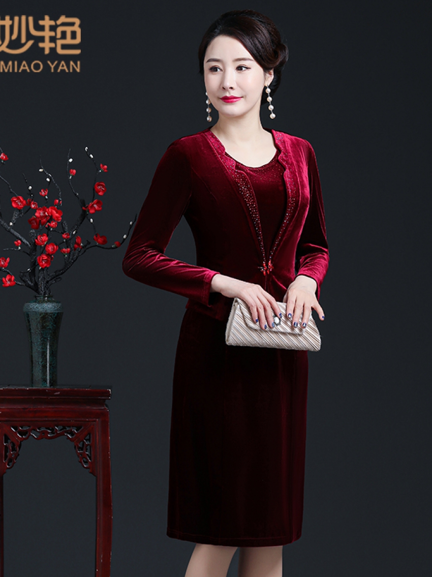 59083秋季红色喜妈妈套装