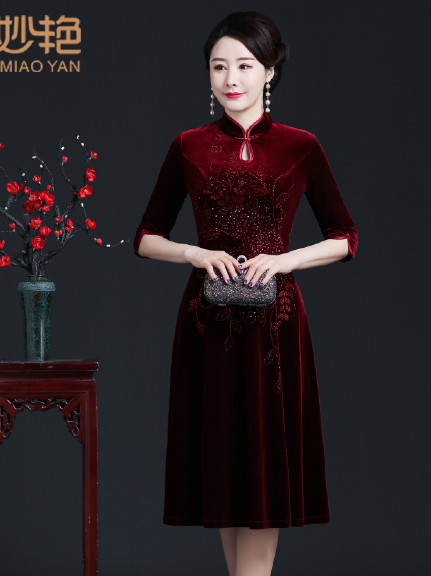 69263喜妈妈秋季旗袍裙